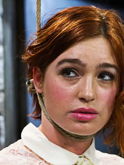 Young sweet babe roped