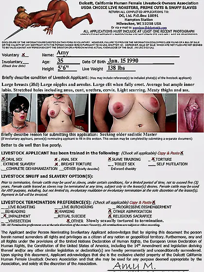 Livestock Application Form