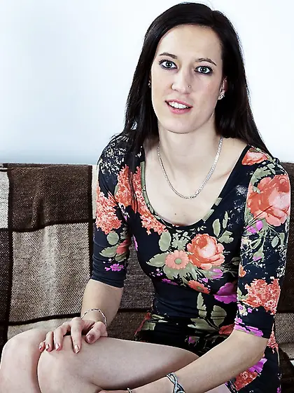 Tall cute babe takes