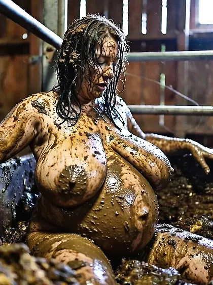 Busty pregnant MILF loves manure