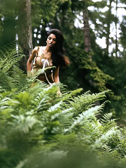 Sixties forest nymph playing