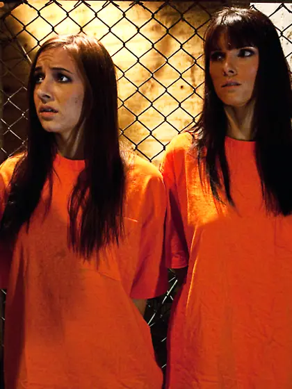 Girl inmates anal strap-on