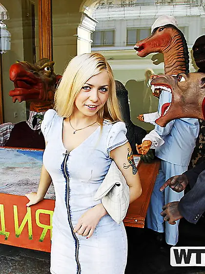 Blondie with big and oily boobs has devotion to fucking HARD