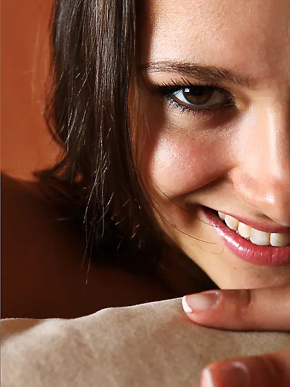 Teen brunette in tight pants Margarita Mone got on the armchair