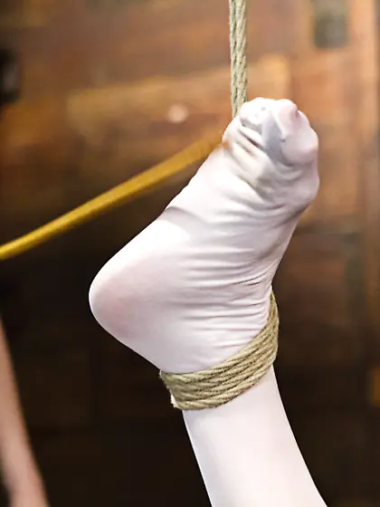 Sexy bitch roped hung