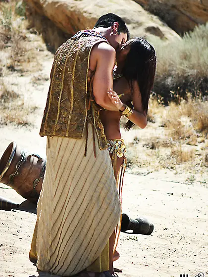 Alluring Asian babe Kaylani Lei strips outdoors and slurps on ma