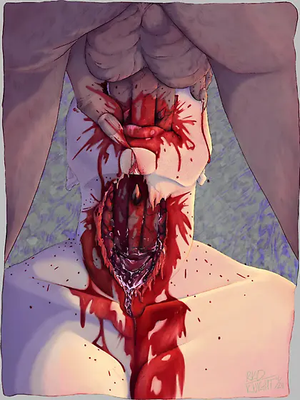 Throat fuck cutaway view