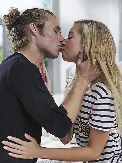 Belly-pierced babe takes big