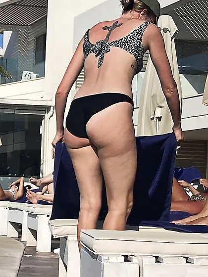 Pool bikini creep shots