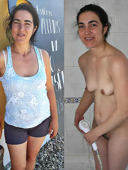 Dressed and undressed amateur milf