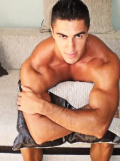 Brunette david perform close