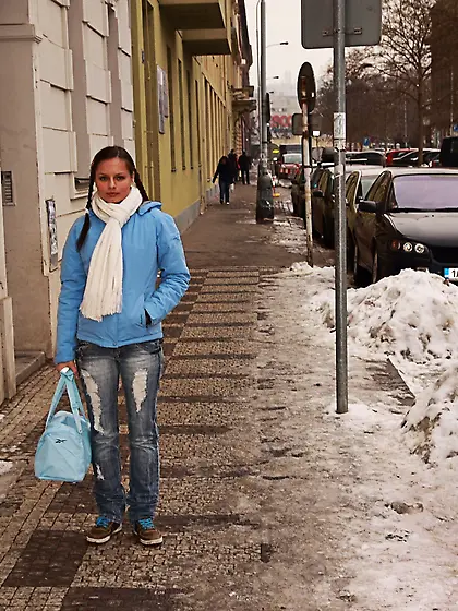 Mandy was walking around