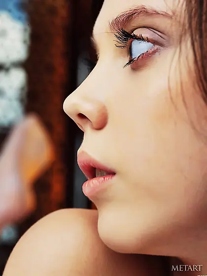 Beauty in white stockings showing her flower while on the bed Vi