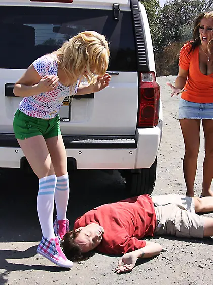 Filthy girls Ally Ann and Jaden James getting worked by the hard