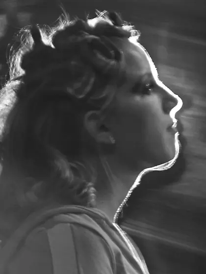 Young girl mask face