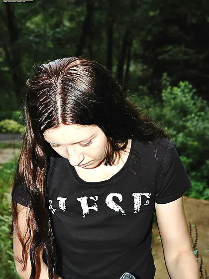 Pissing outdoor on a concrete slab