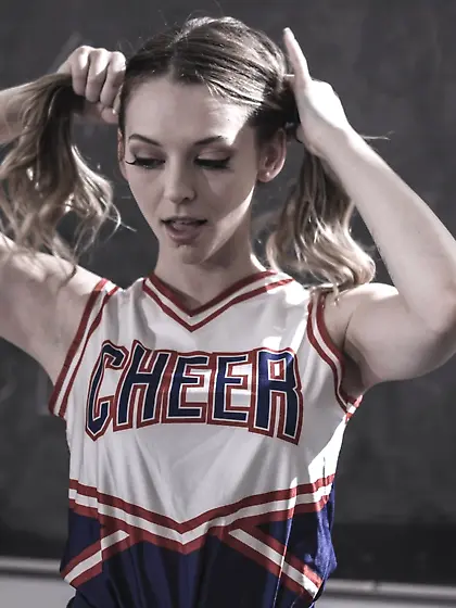 Pigtailed schoolgirl with glasses gets boned in the classroom