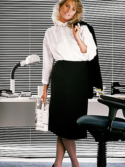 Naughty blond secretary shirt