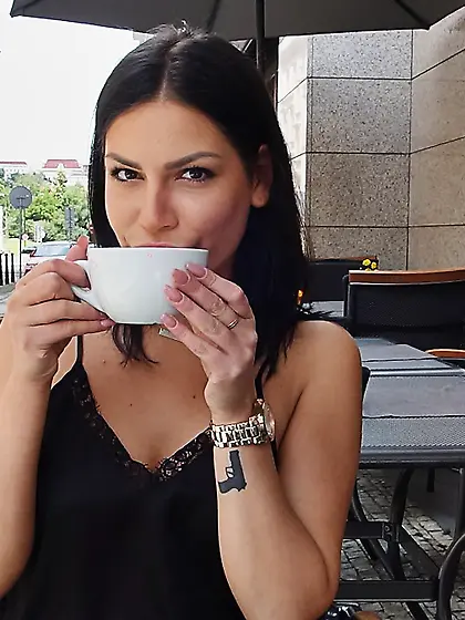 Serbian brunette blowjob pov