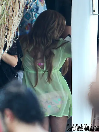 Lindsay Lohan wet in bikini