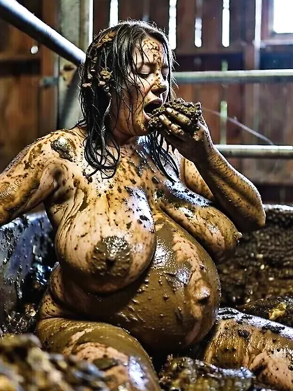 Busty pregnant MILF loves manure