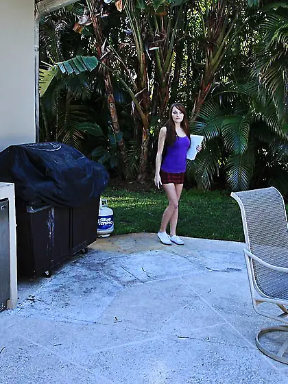 Guy in bandanna fucks shaved teen pussy of cute schoolgirl Tiffa