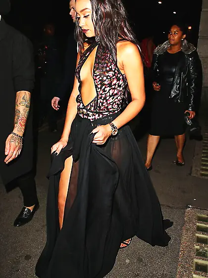 See through dress of Leigh Anne Pinnock
