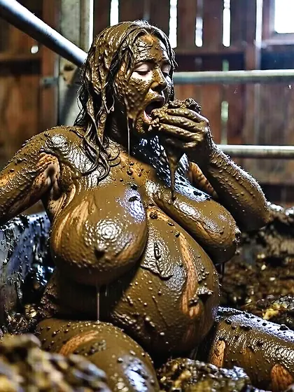 Busty pregnant MILF loves manure