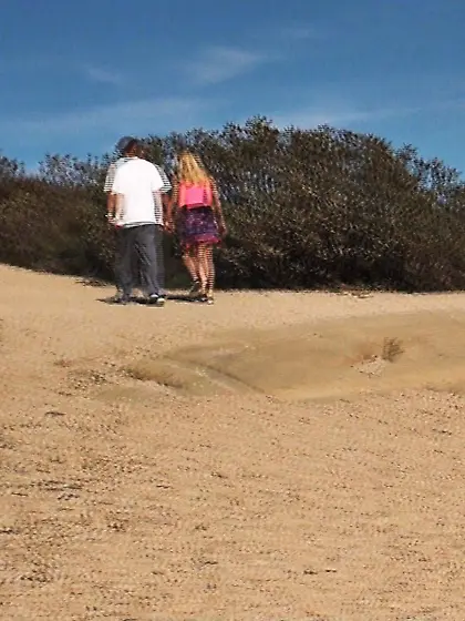 Horny lovers go for a walk in the mountain to satisfy their huge