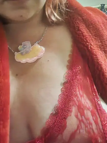 Trying on new lingerie