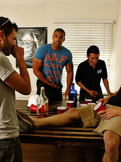 Relaxed party gay dude