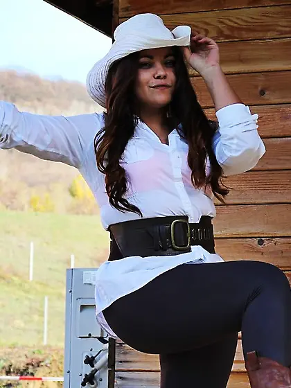 Latin girl brown hair