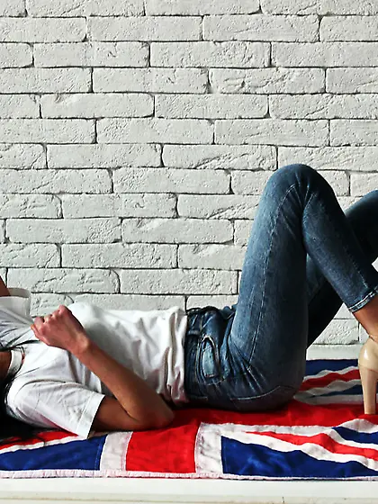 White girl black hair