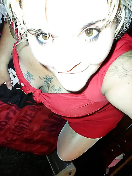Naughty teasing posing in red n gold