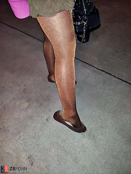 Wifes Glistening Shining Stockings Flats Ballerina