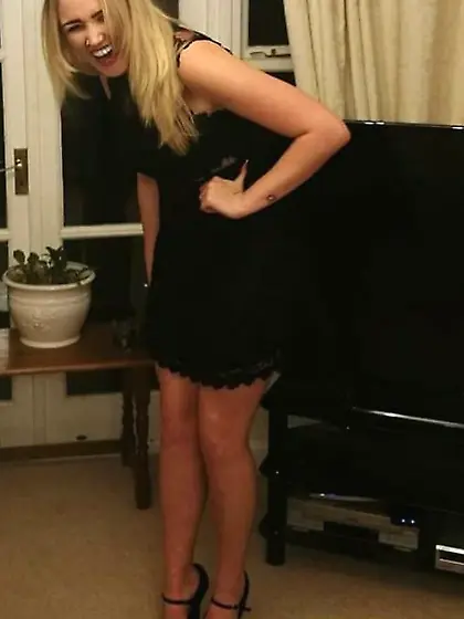 British Daughter drunk and laughing at Daddy