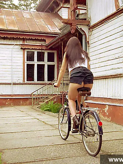 Bike riding without panties