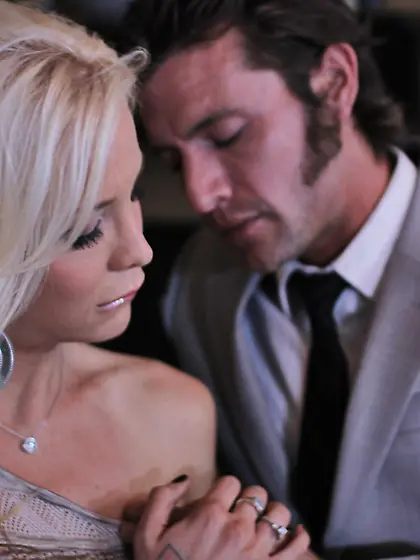 Lovers come back home after a romantic date and move on to enjoy