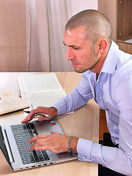 Foxy Romanian face fucked in the office 