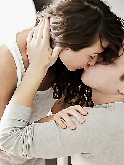 Tiny tits perky teen first time