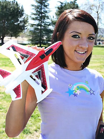 Naughty brunette teen Deena Daniels has her pussy licked and own