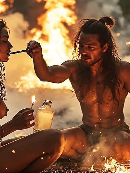 Sexy Smoking Hot Fire Church Coven Gals Light Men