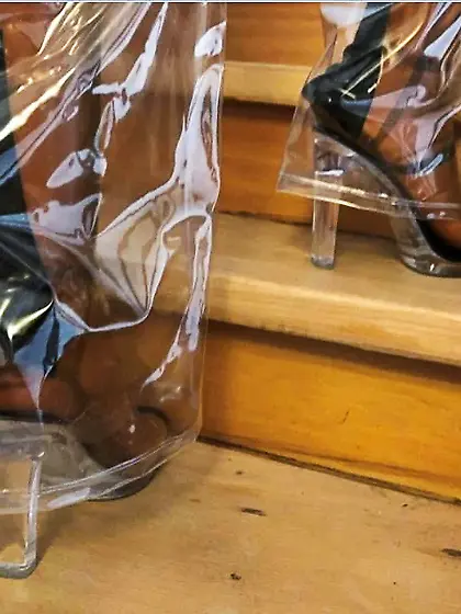 Heels,  Latex and clear PVC