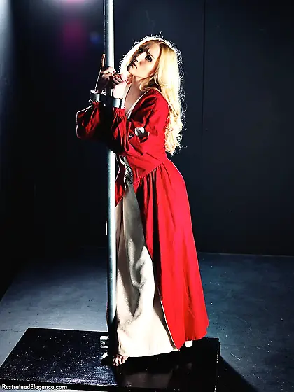 Young blonde chained tied