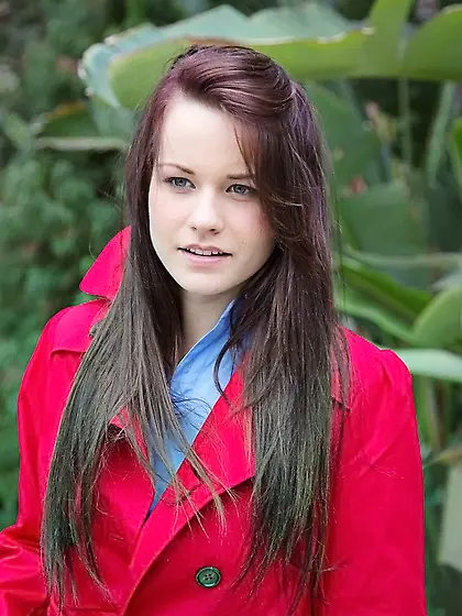 Sweet babe walks around big mansion dressed in sexy thong and re