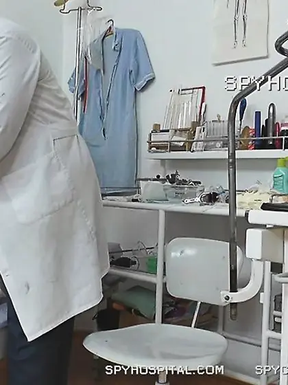 Curly blonde opens legs