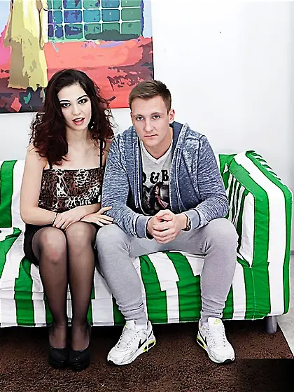 Sexy brunette angel tight