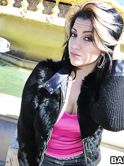 Gina Hulk showing her massive melons while stripping her body