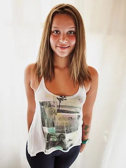 Young fresh brunette white