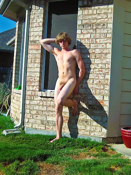naked in the back yard